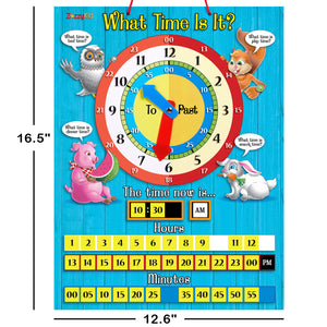 Tell Time Magnetic Teaching Clock for Kids