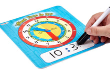 Load image into Gallery viewer, Time Learning Clock for Kids: Pack of 5 Clocks (7 x 8 Inches) + 5 Erasable Markers – Teach Children to Tell Time