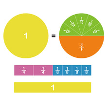 Load image into Gallery viewer, Magnetic Tiles &amp; Circles Fraction Set, 156pcs, 12 Color Coded, Counting &amp; Math Toys