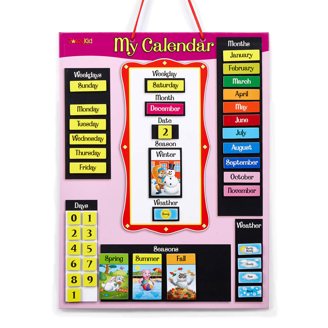 Magnetic Daily Calendar for Kids （Pink）